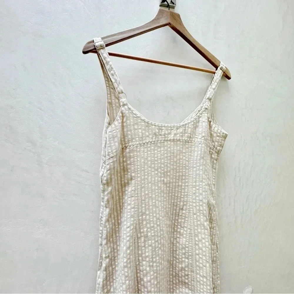 Urban Outfitters || Why Not Seersucker Mini Dress Ivory Medium - Picture 6 of 8
